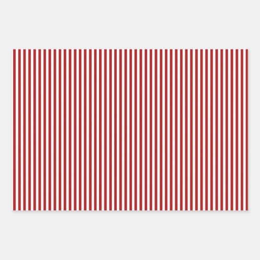 Rote und weiße Streifen Geschenkpapier Set (Vorderseite)