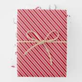 Rote und weiße Streifen Geschenkpapier Set (Beispiel)