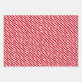 Rote und weiße Streifen Geschenkpapier Set (Vorderseite)