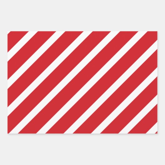 Rote und weiße Streifen Geschenkpapier Set (Vorderseite 3)