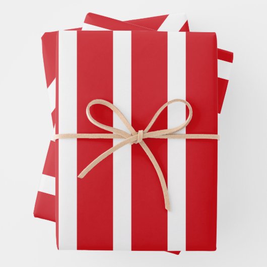 Rote und weiße Streifen Geschenkpapier Set (Beispiel)