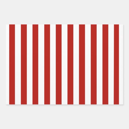 Rote und weiße Streifen Geschenkpapier Set (Vorderseite 3)