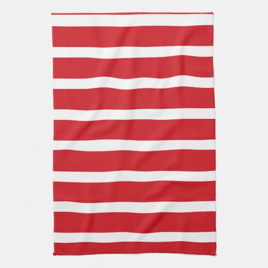 Rote und weiße Streifen Geschirrtuch (Vertikal)