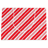 Rote und weiße Streifen Große Geschenktüte (Vorderseite)