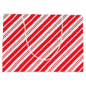 Rote und weiße Streifen Große Geschenktüte (Rückseite)