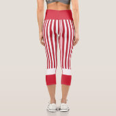 Rote und weiße Streifen Hochgebranntes Riesengebir Capri Leggings (Rückseite)