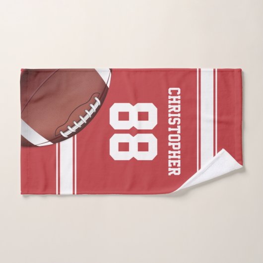 Rote und weiße Streifen Jersey Football Badhandtuch Set (Handtuch)