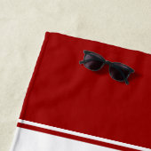 Rote und weiße Streifen Jersey Fußball Strandtuch (Beispiel)