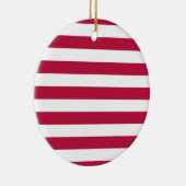 Rote und weiße Streifen Keramik Ornament (Rechts)