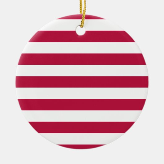 Rote und weiße Streifen Keramik Ornament (Vorne)