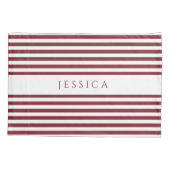 Rote und weiße Streifen Kissenbezug (Rückseite)