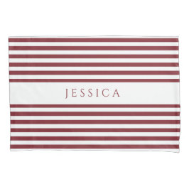 Rote und weiße Streifen Kissenbezug