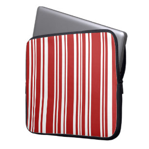 Rote und weiße Streifen Laptopschutzhülle