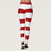 Rote und weiße Streifen Leggings (Rückseite)