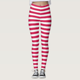 Rote und weiße Streifen Leggings