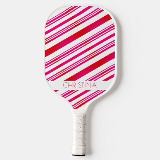 Rote und weiße Streifen Moderne Elegante Individue Pickleball Schläger (Rückseite)
