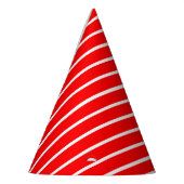 Rote und weiße Streifen Partyhütchen (Links)