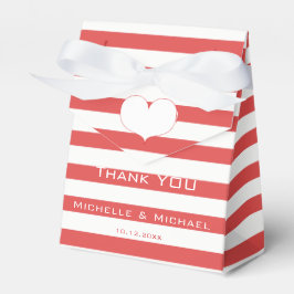 Rote und weiße Streifen | Personalisierte Hochzeit Geschenkschachtel