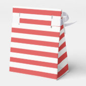 Rote und weiße Streifen | Personalisierte Hochzeit Geschenkschachtel (Rückseite)