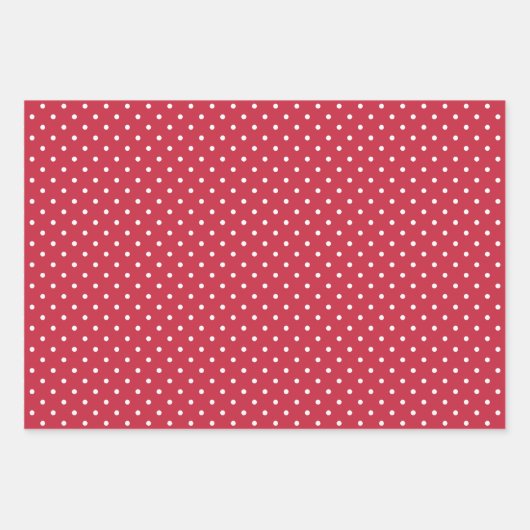 Rote und weiße Streifen Polka Dot Zickzack Geschenkpapier Set (Vorderseite 2)