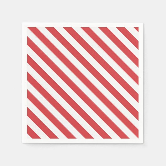 Rote und weiße Streifen Serviette (Vorderseite)