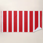Rote und weiße Streifen Strandtuch (Vorderseite)