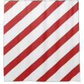 Rote und weiße Streifen Urlaub Duschvorhang (Vorderseite)