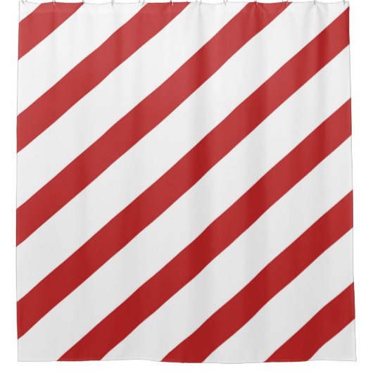 Rote und weiße Streifen Urlaub Duschvorhang (Vorderseite)