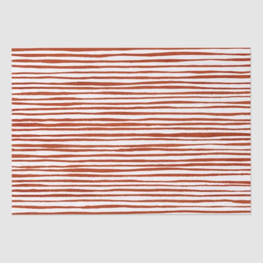 Rote und weiße Streifen Wasserfarben Weihnachten Seidenpapier (Vorderseite)