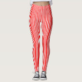 ROTE UND WEISSE STRIPE-LEGGINGS LEGGINGS (Vorderseite)