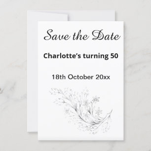 ROTE UND WEISSE STRIPE SAVE THE DATE SCHWARZ