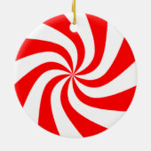 Rote und weiße Süßigkeiten Keramik Ornament (Hinten)