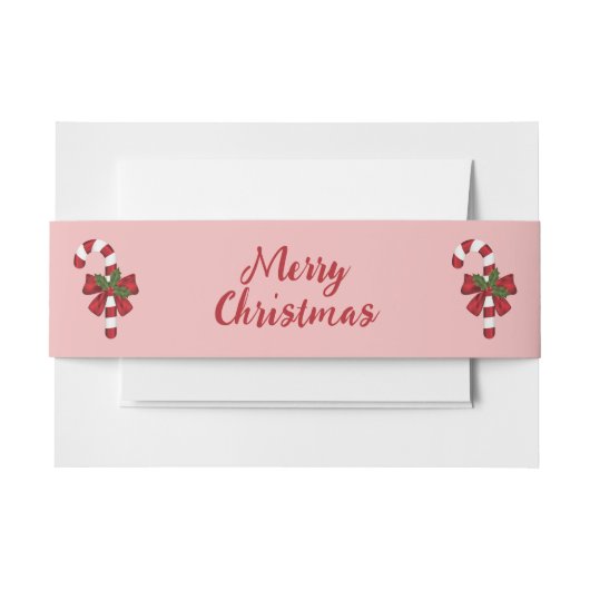 Rote und weiße Süßigkeiten und frohe Weihnachtsbes Einladungsbanderole (Vorderseite Beispiel)