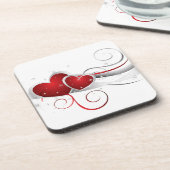 Rote und weiße Swoosh-Herzen Untersetzer (Linke Seite)