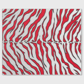 Rote und weiße Tigerstreifen Geschenkpapier (Flach)