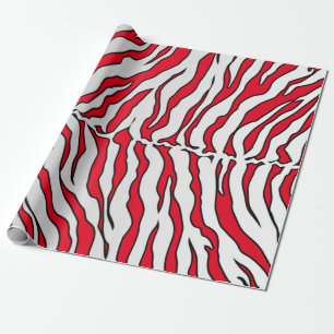 Rote und weiße Tigerstreifen Geschenkpapier