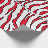 Rote und weiße Tigerstreifen Geschenkpapier (Ecke)