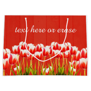 Rote und weiße Tulpen Große Geschenktüte