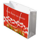 Rote und weiße Tulpen Große Geschenktüte (Vorderseite Schrägansicht)