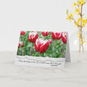 Rote und weiße Tulpen mit Raindrops-Beileid Karte (Gelbe Blume)