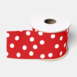 Rote und weiße Tupfen, Konfetti-Punkte-Druck Ripsband