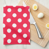 Rote und weiße Tupfen Küchentuch (Viertel Falte)