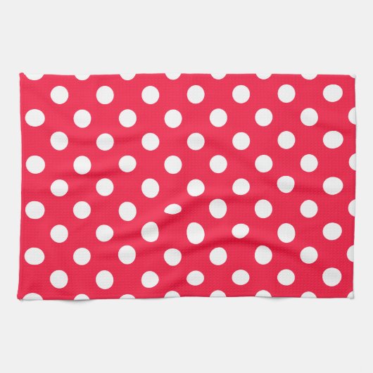 Rote und weiße Tupfen Küchentuch (Horizontal)