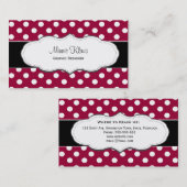 Rote und weiße Tupfen-Visitenkarten Visitenkarte (Vorne/Hinten)