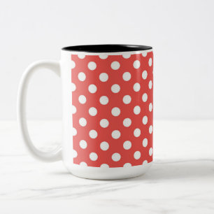Rote und Weiße Tupfen Zweifarbige Tasse