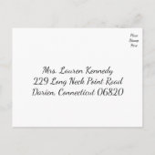 Rote und weiße UAWG Hochzeit / Reaktion auf Party Einladungspostkarte (Rückseite)