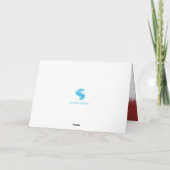 Rote und weiße Urlaubskarte Feiertagskarte (Rückseite)