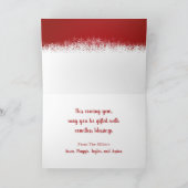 Rote und weiße Urlaubskarte Feiertagskarte (Innenseite)