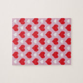 Rote und weiße Valentinherzen Puzzle (Horizontal)