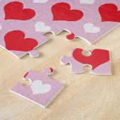 Rote und weiße Valentinherzen Puzzle (Seite)